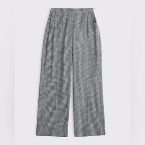 Abercrombie & Fitch Black and White Checkered Wide Leg Pants